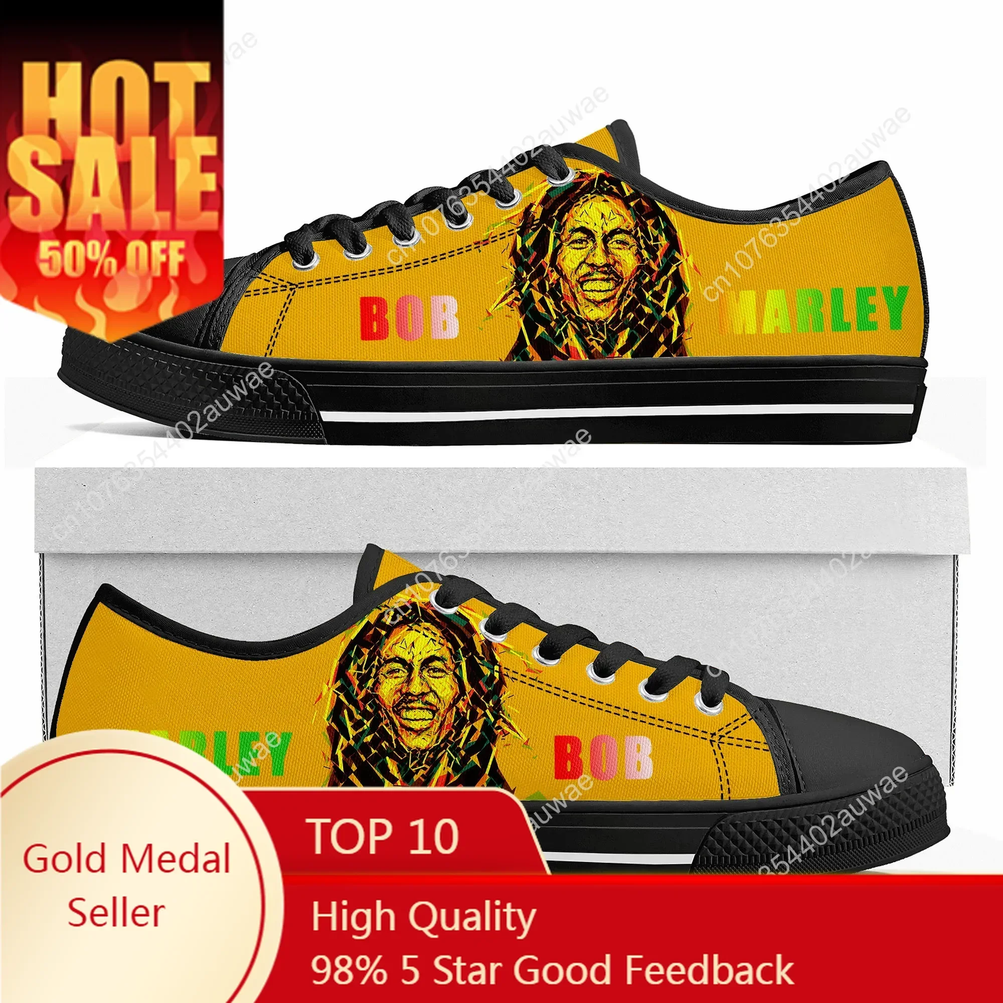 

Legend Bob Marley Reggae Rasta Low Top High Quality Sneakers Mens Women Teenager Canvas Sneaker Casual Couple Shoes Custom Shoes