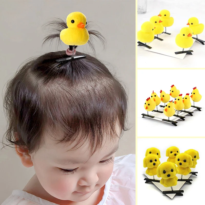 

1Pc Cute Plush Chick Hair Clip Little Yellow Duck Hairpins Dog Barrettes Funny Kids Headgear Childrens Toy Baby Hair Accessories
