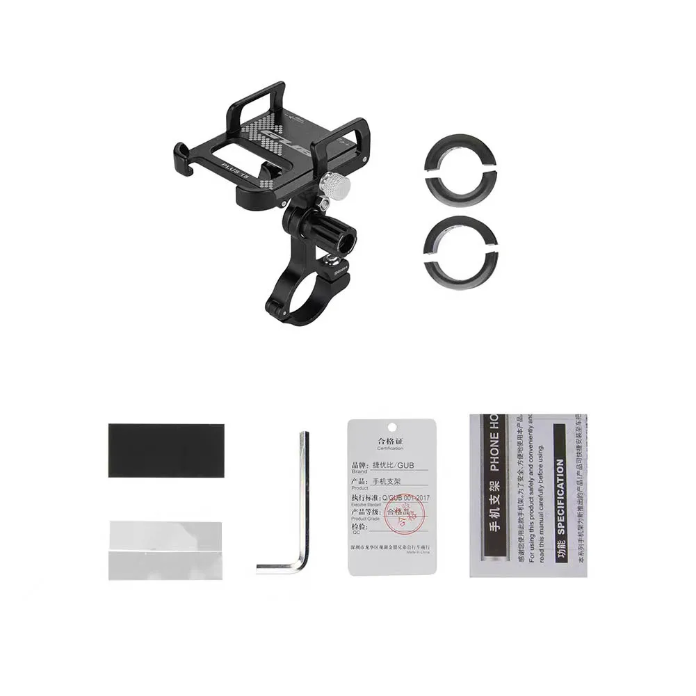 GUB PLUS 15 Bicycle Mobile Phone Holder Fixed Mount Bracket Motorcycle Electric Bike 360 Degree Rotatable Handlebar Support