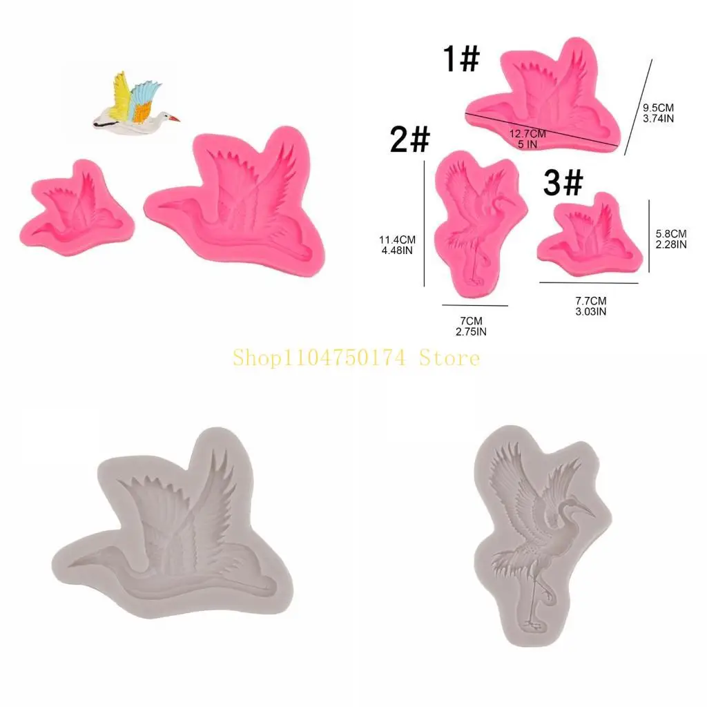 

White Crane- Green Bean Cake Sugar Cake Mold Fondant Cake Silicone Mold Baking Tool Chocolate Fondant Mold top sale