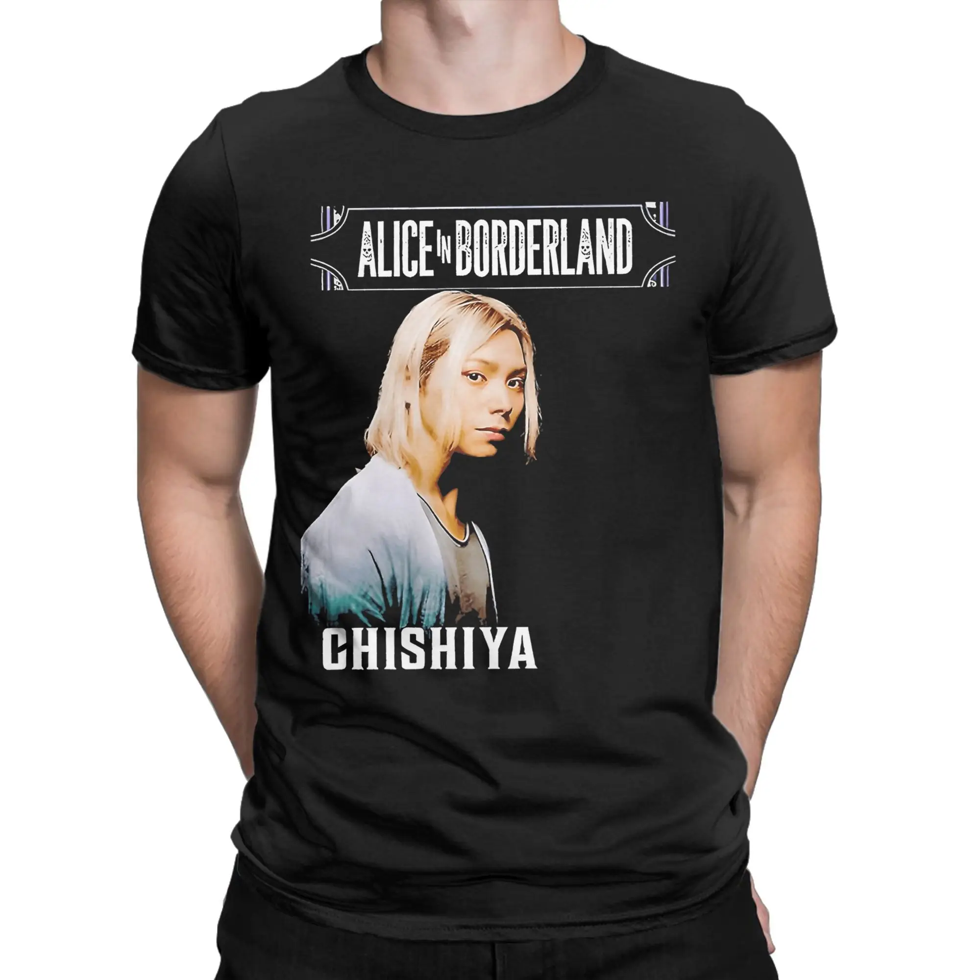 أليس بوردرلاندز تشيشيا القطن الخالص تي شيرت الرجال الصيف الشارع الشهير تي شيرت س الرقبة الترفيه تيز المتضخم تصميم الملابس