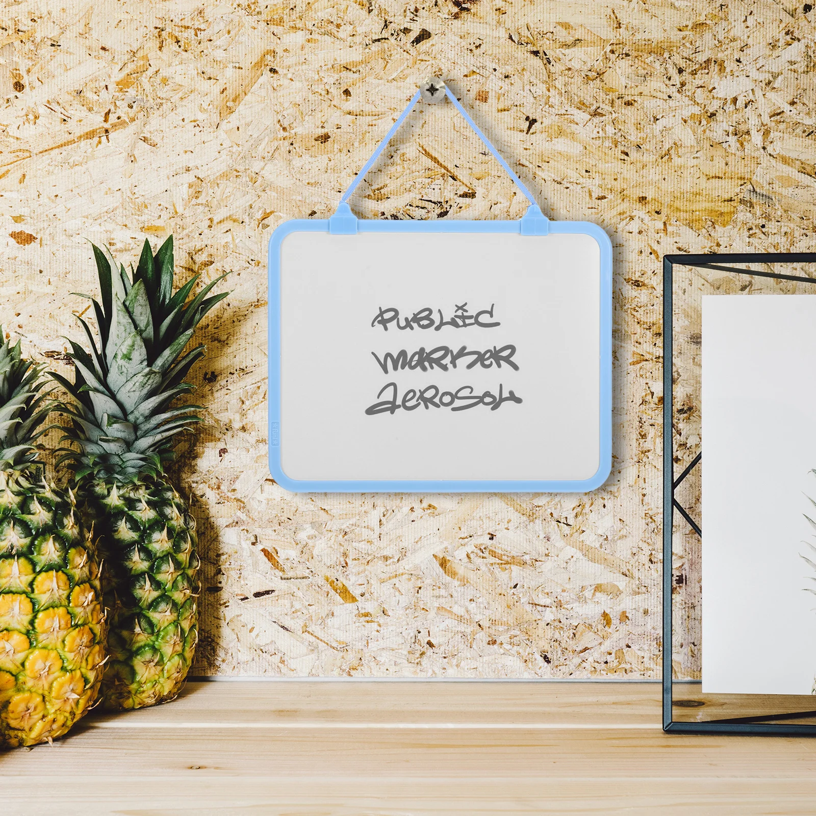 Hanging Whiteboard Dry Erase Small Boards Dorm Decor Room Mini Wall Magnetic Memo Board Home Office Removable Rope Erasable