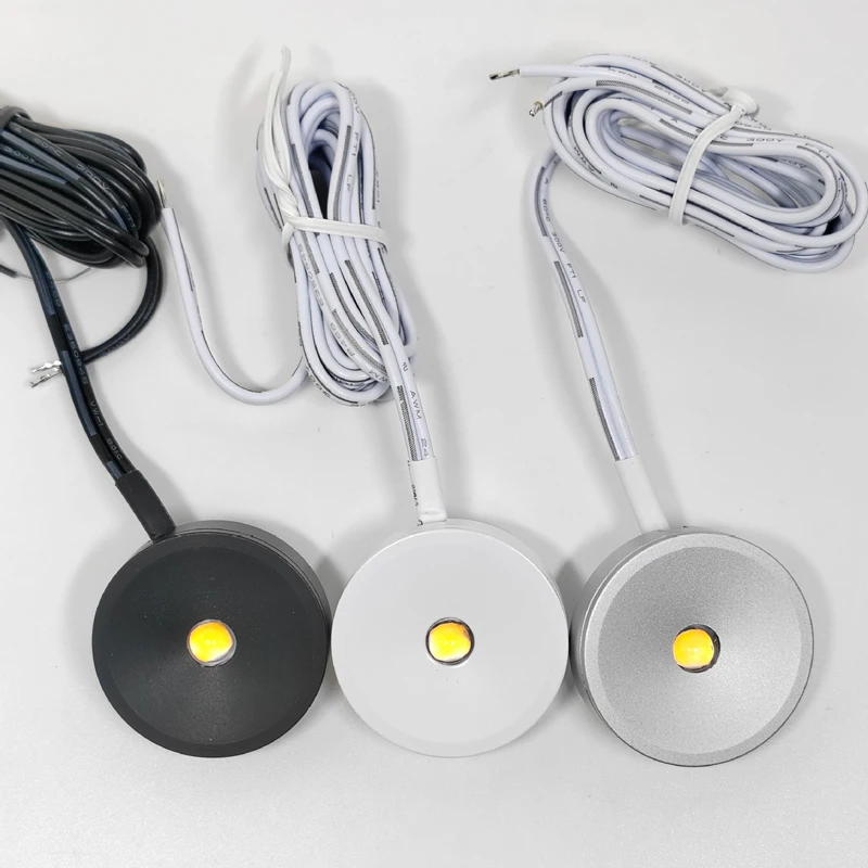 4 szt. Super Mini LED światło punktowe 12VDC 1W D32xH8mm montowane na powierzchni kuchenna prezentacja szafki lampy panelowe małe DIY reflektory