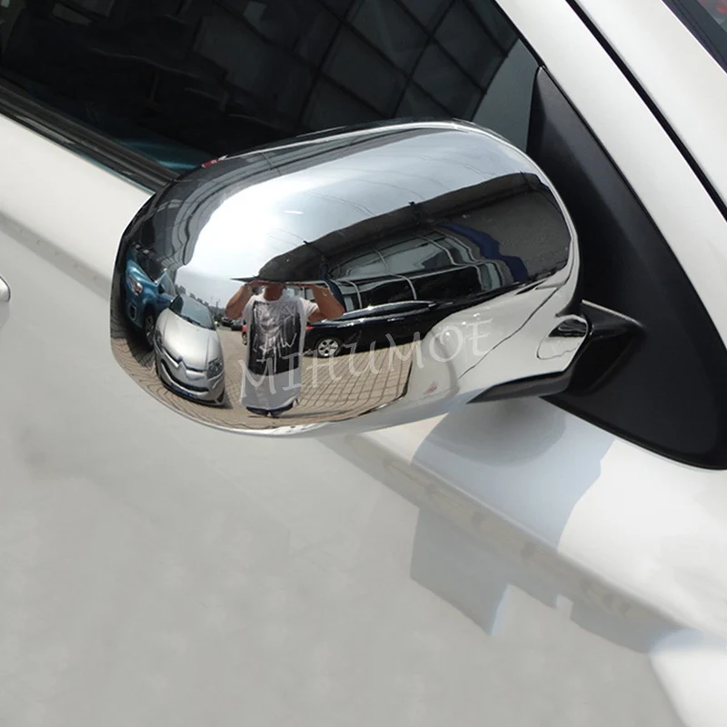 Chrome Side Rearview Mirror Cover Overlay For Mitsubishi Outlander 2013-2021 Without Turn Signal Accessories