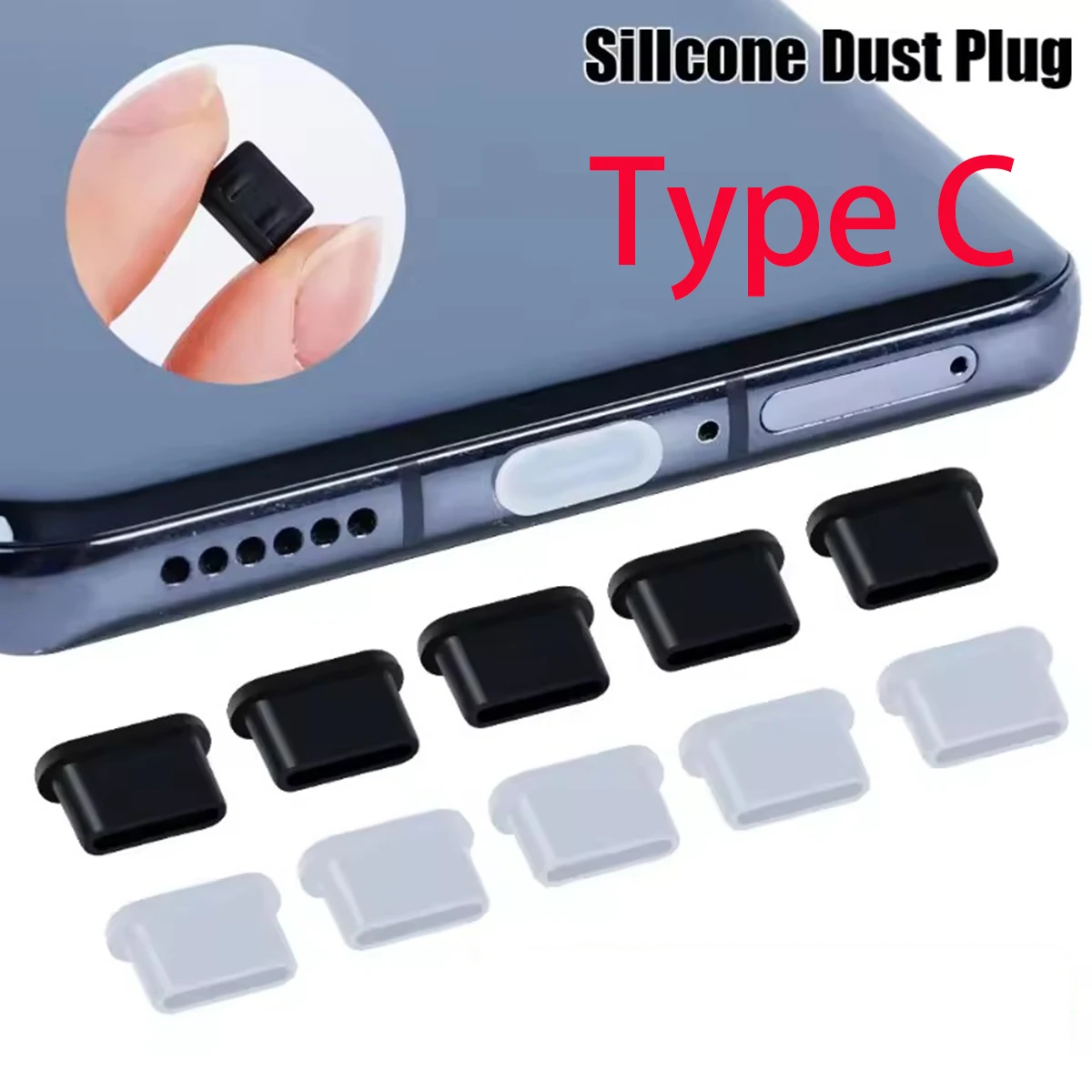 Silicone Type-C Dust Plug USB Charging Port Protector Silicone Anti-dust Plug Cover Cap for Huawei Samsung Xiaomi Phone Dustplug