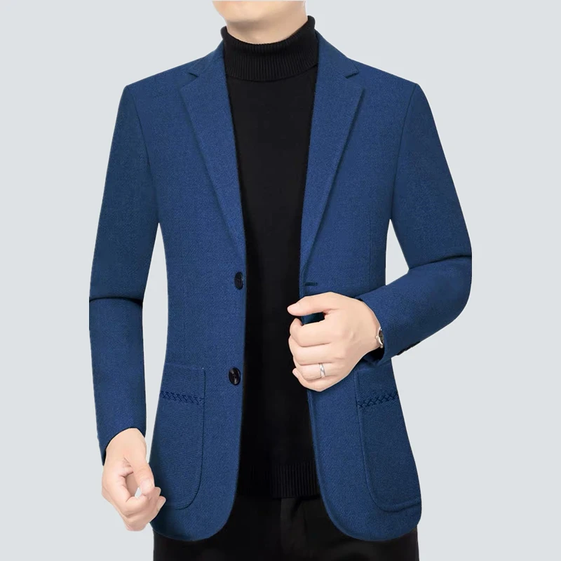 

The Main Promotion of New Explosive Woolen Men's Suit Top Slim Casual High-end Single on The Coat Checkered Handsome Men's Coat