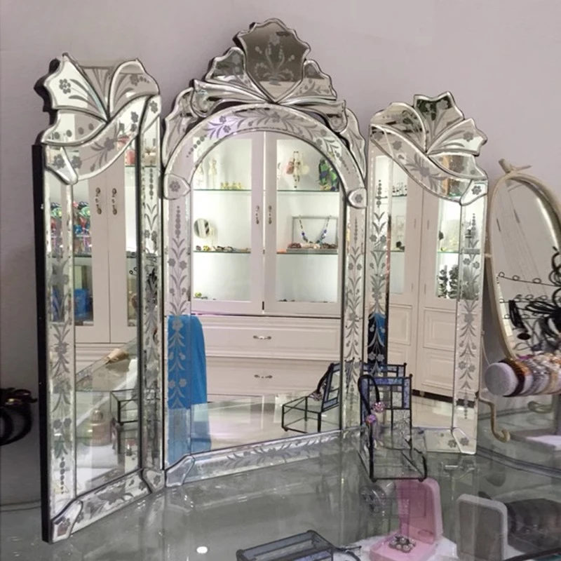 Tri-fold mirror, vanity mirror, decorative mirror, folding mirror