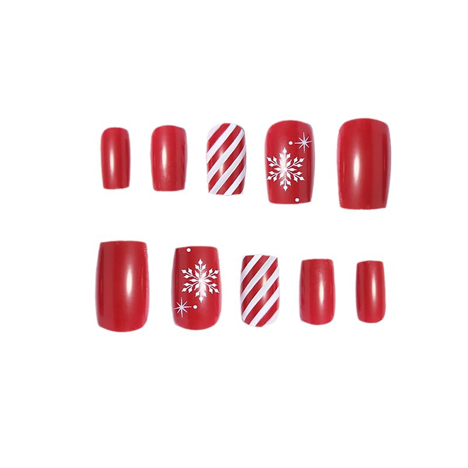 24pcs Fake Nail for Women Christmas Theme Removable Winter Artificial Nail for Women and Girl Party Activity