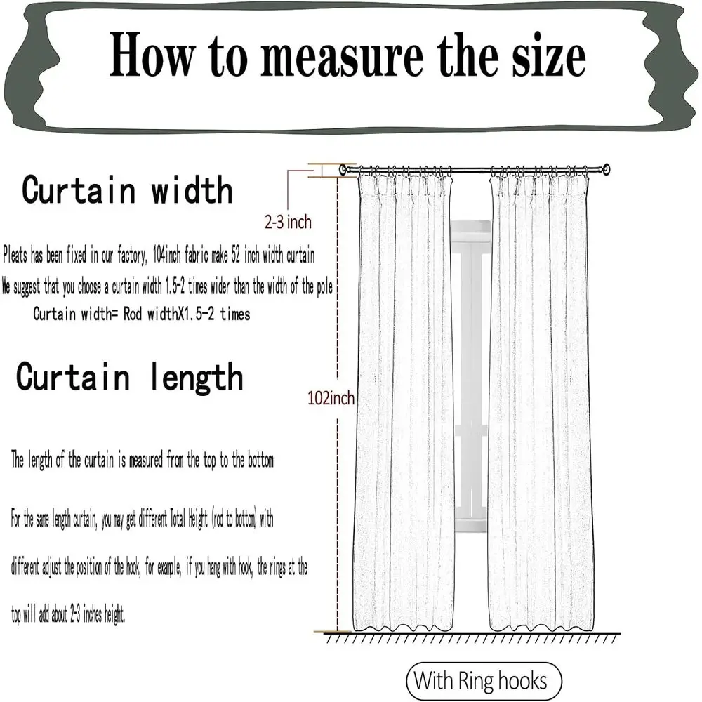 ผ้าม่านจีบแบบกรองแสงสีขาวนวล 66 กว้าง x 102 ยาว สำหรับห้องนั่งเล่นและห้องนอน เหมาะสำหรับประตูบานเลื่อน