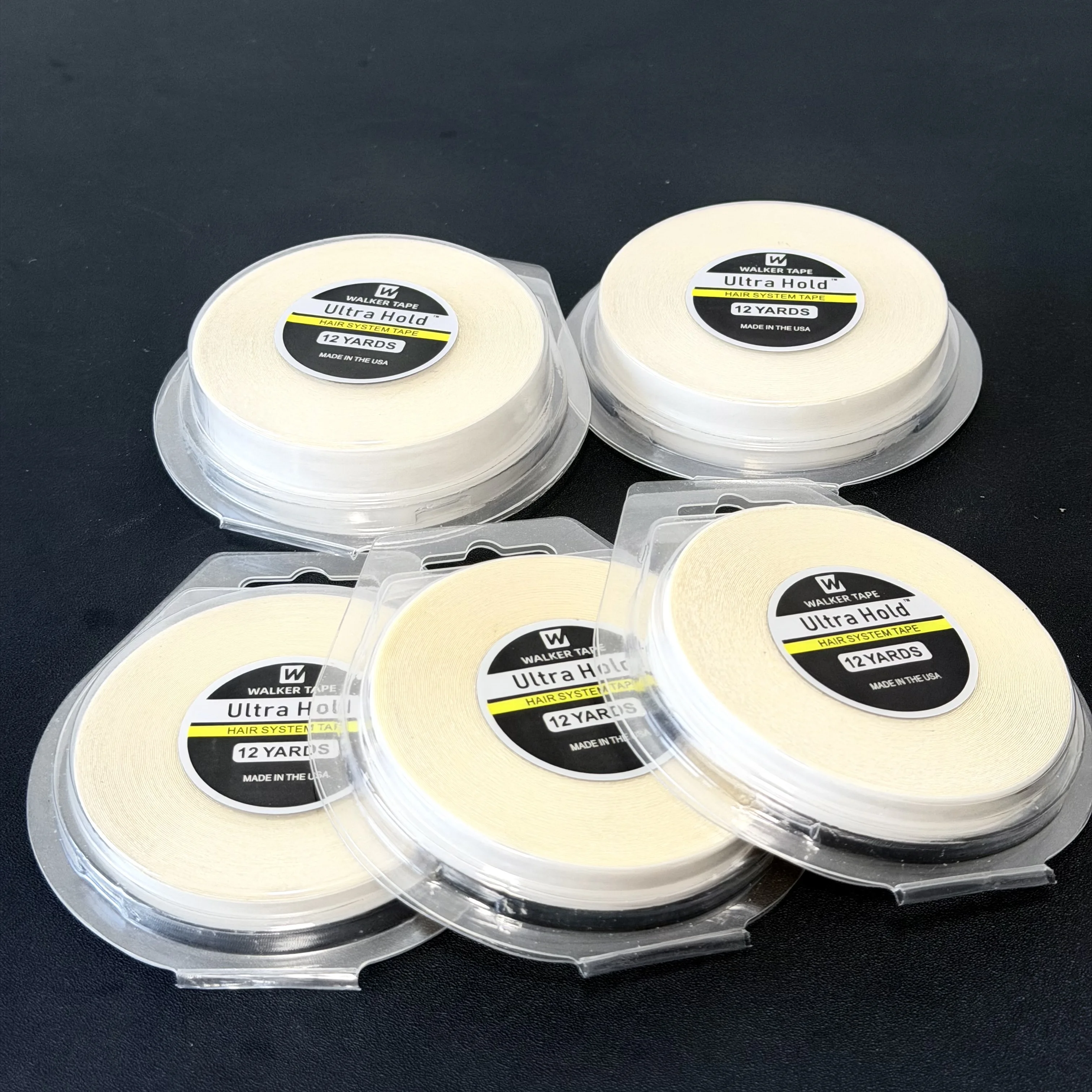 

Walker Tape Ultra Hold 12 Yards Hair System Tape 5 Sizes 0.8/1.0/1.27/2/2.54cm Shell Packaged Adhesive Tape for Wig Toupee