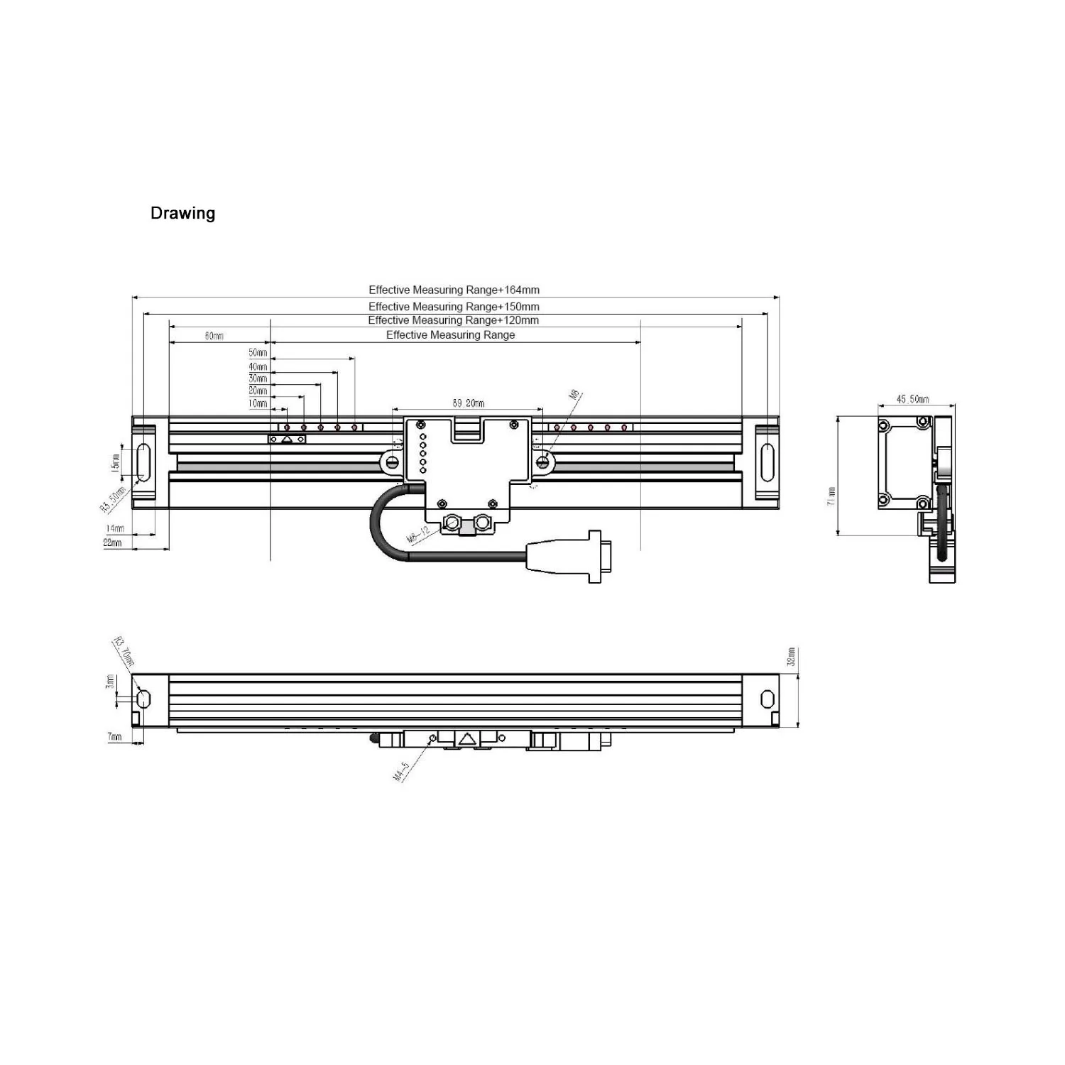 High precision incremental Magnetic scale ruler 5um RS422 bending machine plate rolling hydraulic press rotary press machines
