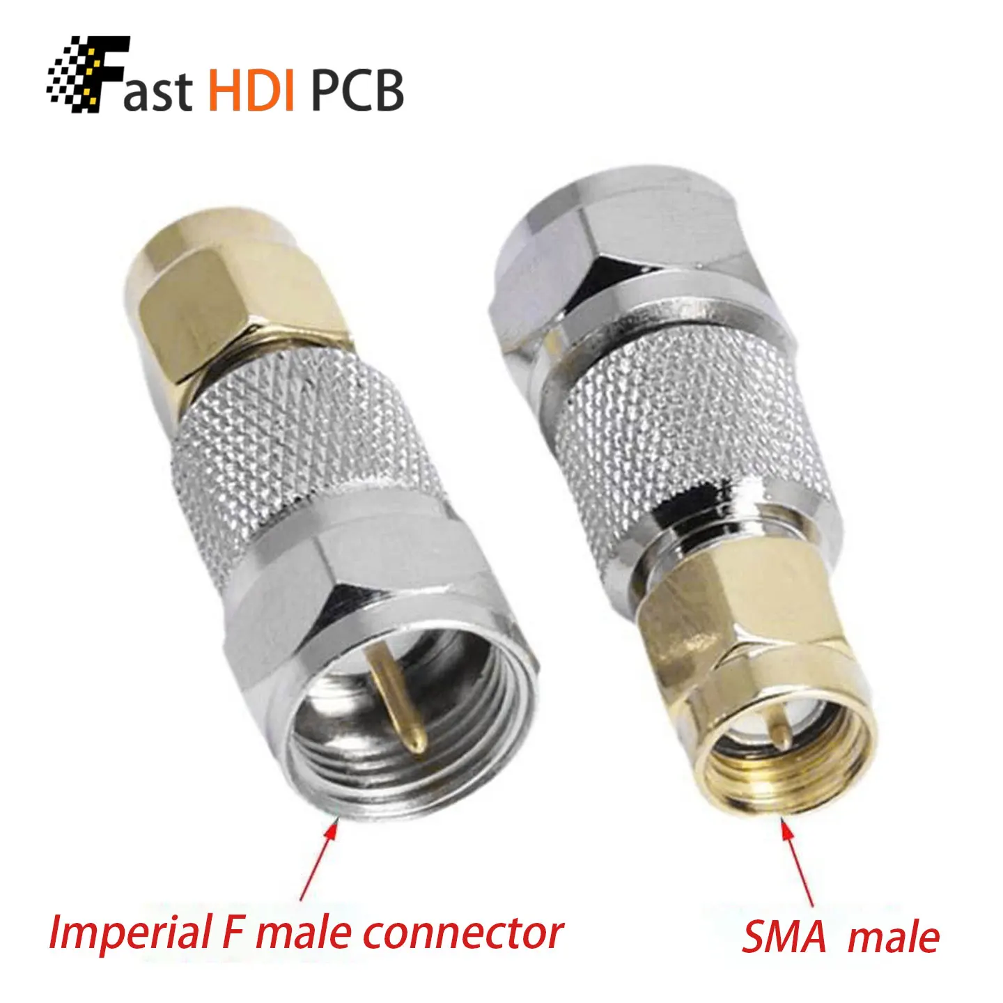 F Male to SMA Male Plug RF Coaxial Adapter Straight Brass Connector F-J to SMA-J Antenna Signal Converter for Two Way Radio