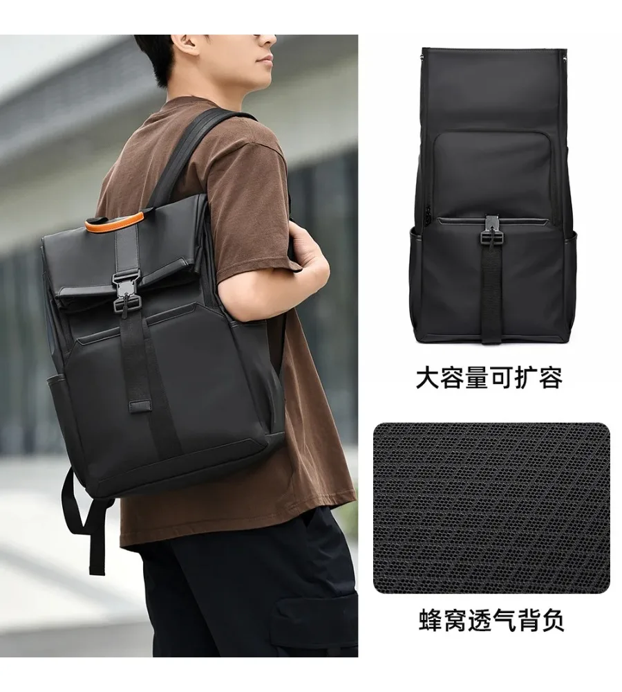Streamlined Business Laptop Backpack Lightweight Multi-pocket Bag for Commuting and School