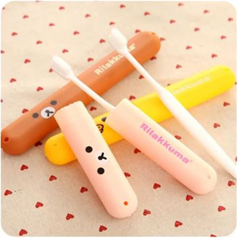 Cute Toothbrush Box Travel Accessories Toothbrush Tube Cover Holder Portable Camping Hiking Storage Box Bathroom Accessories