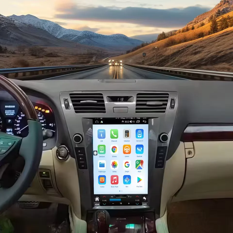 لكزس LS460 2006-2010 12.1 "شاشة عمودية أندرويد رئيس وحدة مشغل وسائط متعددة اللاسلكية CarPlay سريع وحدة المعالجة المركزية سيارة لتحديد المواقع والملاحة