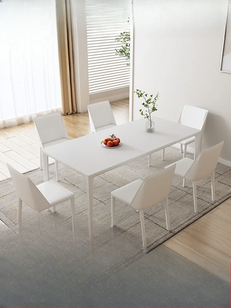 

Slate dining table modern simple light luxury small apartment household Italian minimalist dining table and chairs rectangular