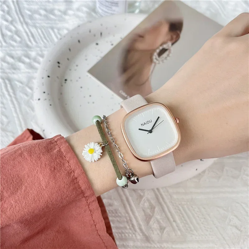 Simple Women Watch Scale Quartz Watch Ins Hot Versatile Pointer Ladies WristWatches Temperament Watches Reloj Mujer Dropshipping