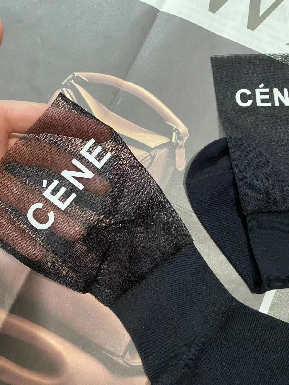 زوجان من الجوارب الجديدة، ربط شبكي نسائي، طباعة حروف، جوارب متوسطة، جوارب غاز أجنبية، جوارب مد شخصية #3