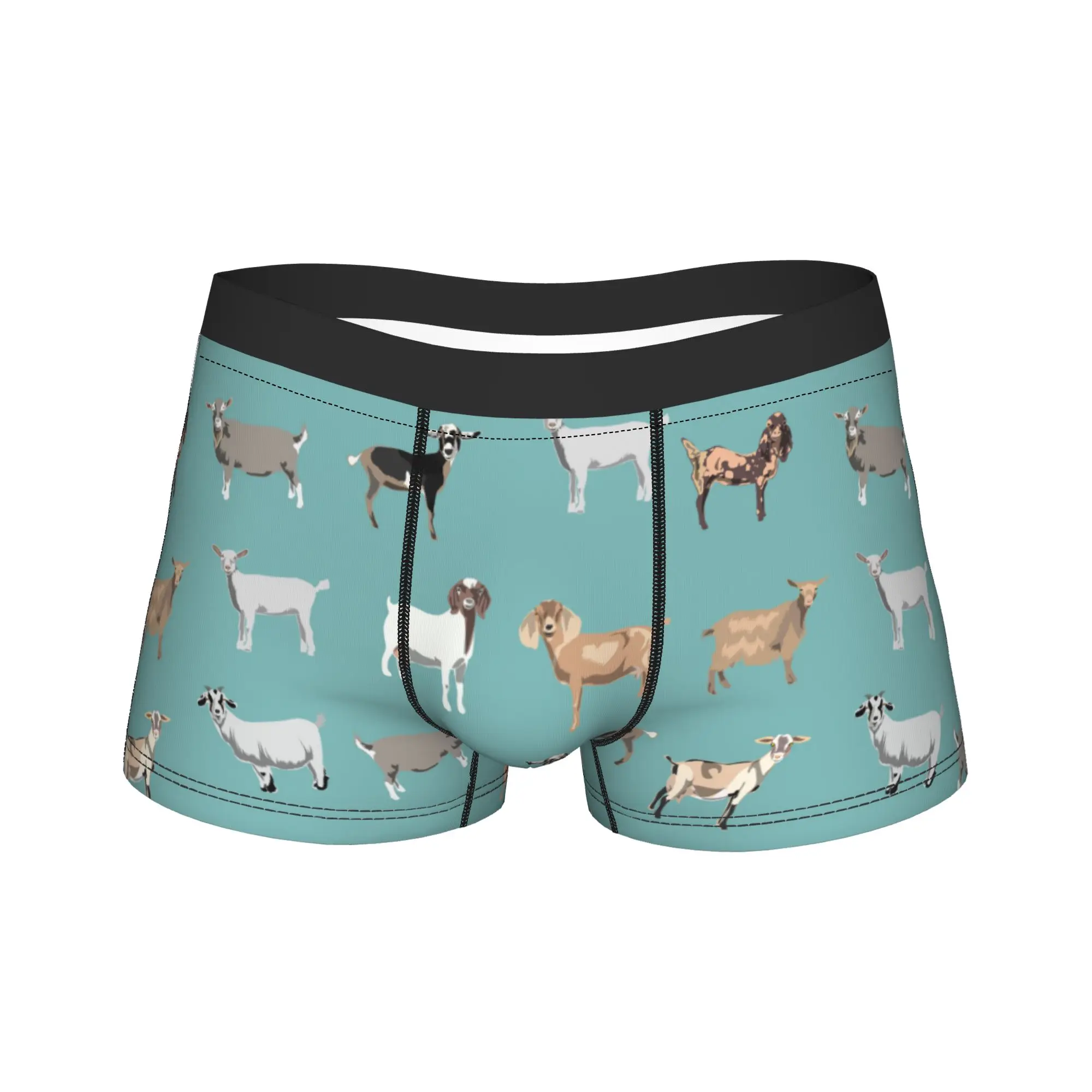

Мужское длинное нижнее белье Goat Blue, новинка, трусы-боксеры с животными, шорты, мужские мягкие трусы, большие размеры