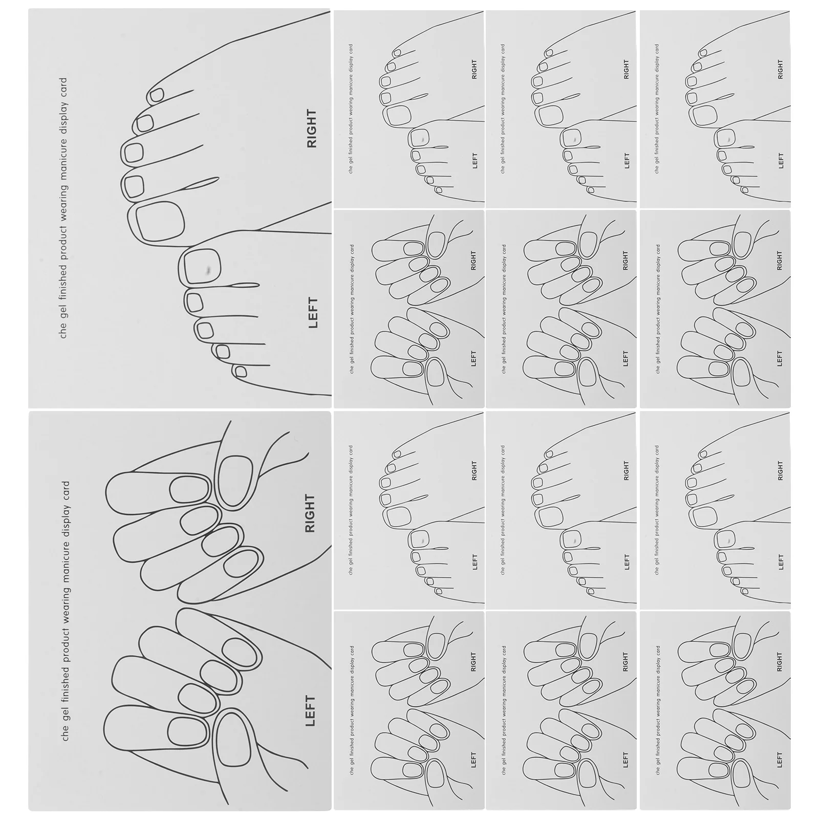 

40Pcs Nail Tip Display Board Realistic Hand Foot Nail Art Display Cards Reusable Sample Organizer Salon Manicure Color Chart