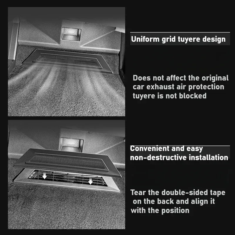 ل تسلا Cybertruck 2024 ABS مكيف الهواء تحت المقعد منفذ صافي قذيفة اكسسوارات السيارات تحت مقعد تنفيس الهواء الغطاء الواقي