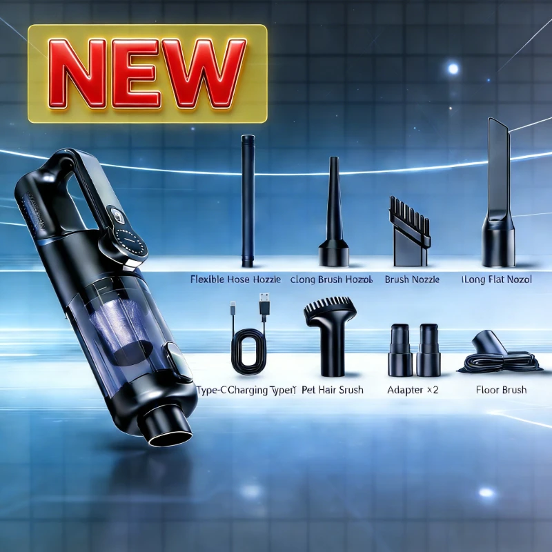 

Автомобильный пылесос, беспроводной однокнопочный пылесборник, мощный портативный пылесос, большой всасывающий мини-ручной пылесос