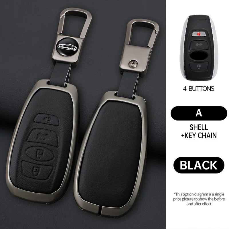 Car Zinc Alloy Leather Keyless Key Cases Holder Cover Bag For Subaru XV BRZ Forester Legacy Outback Auto Interior Accessories