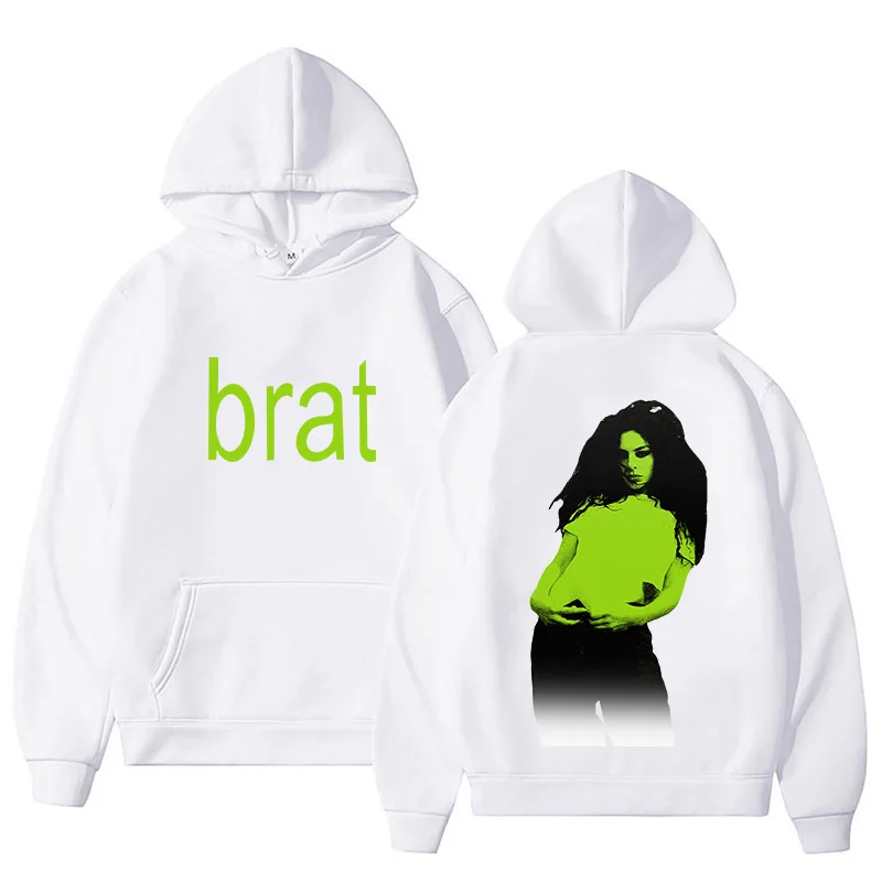 

2024 Brat Album Graphic Printing Hoodies Charli XCX Singer Printing Hoodies Ropa Hombre Casual Men Women Unisex Pullovers Male