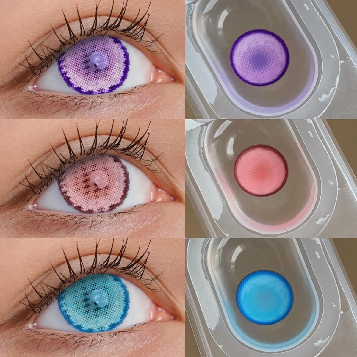 VISUASHOW Paradise Blue 14,5mm Große Augen Anime Cosplay Kontaktlinsen Weiche Farblinsen für Halloween Weihnachten Coser Augen-Make-up – Detail 22
