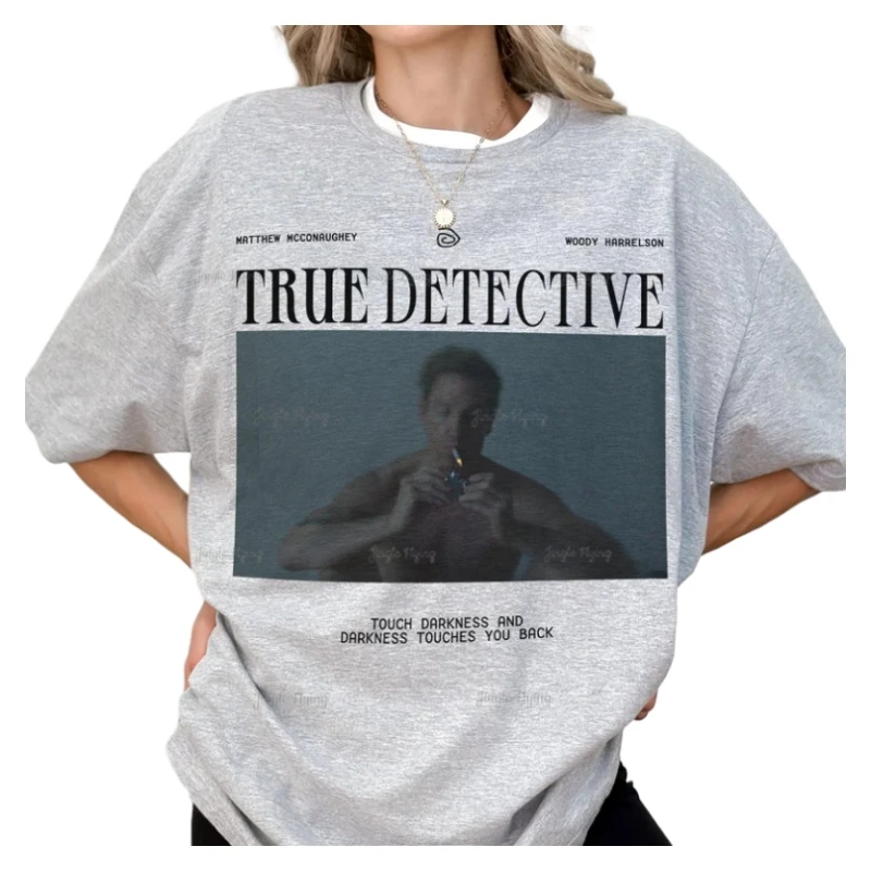 True Detective T-Shirt Matthew Mcconaughey Tv Show Season 1 Graphic Tee Shirt Retro Memorabilia For Crime Series Fans