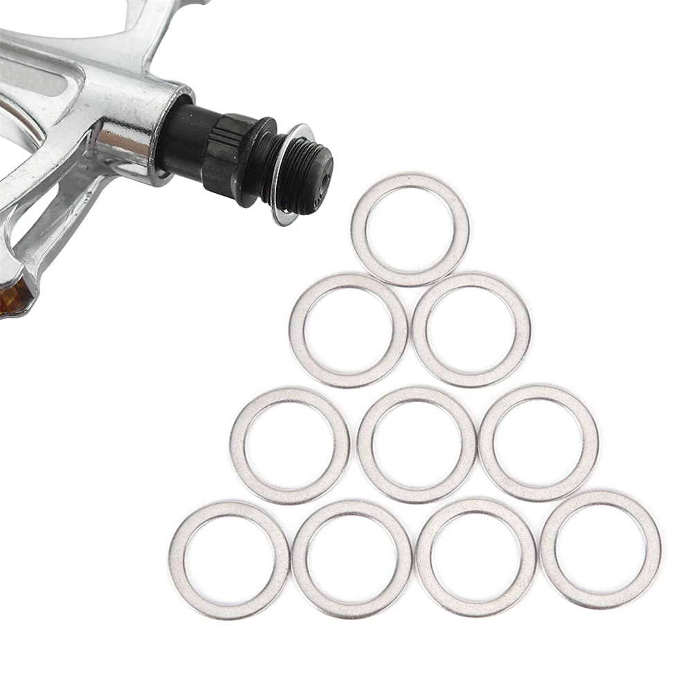 

Stainless Steel 10Pcs Bicycle Parts Cycling MTB Bike Bicycle Pedal Ring Washers Protection Ring Bike Pedals