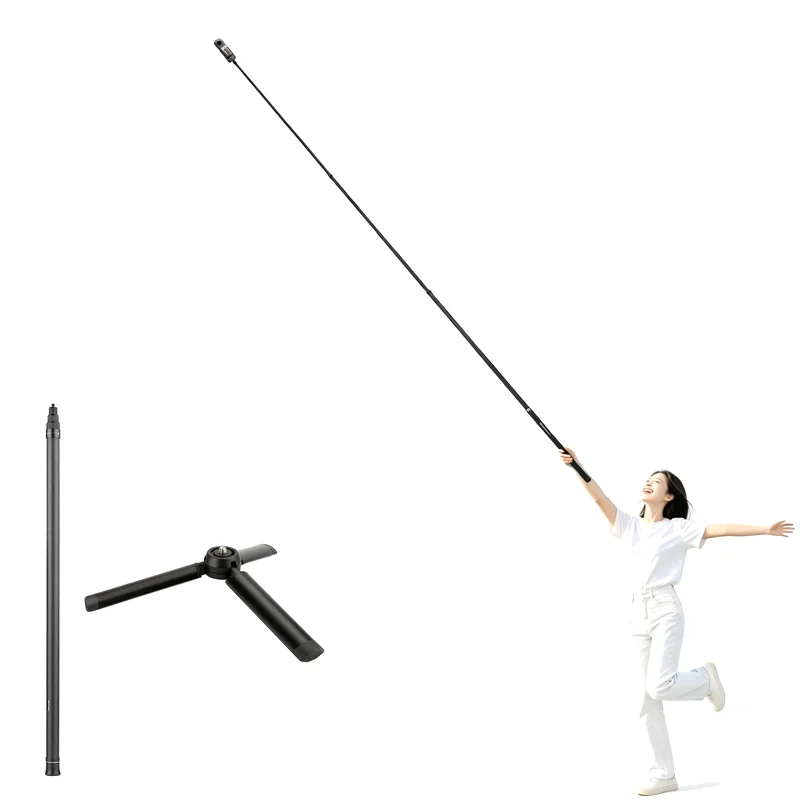 150cm Carbonfaser-Selfie-Stick Monopod + Metall-Stativ für DJI Omso Pocket 3 /Pocket 4P /4 Gimbal /DJI Action Nano Gopro Kamera