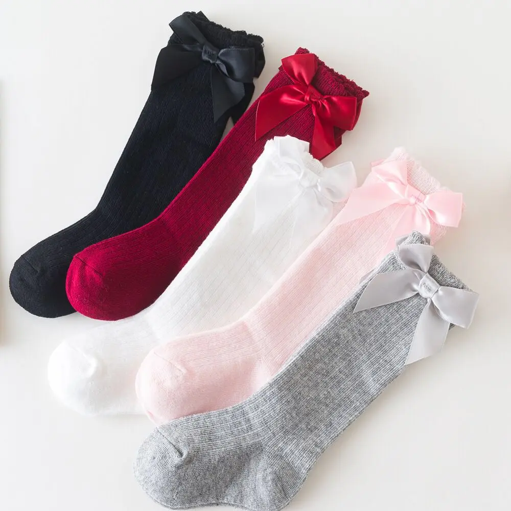 Autumn Winter Baby Socks Children Girl Princess Bow Socks Kid Toddler Accessories Newborn Lace Cotton Socks Infant Items Clothes