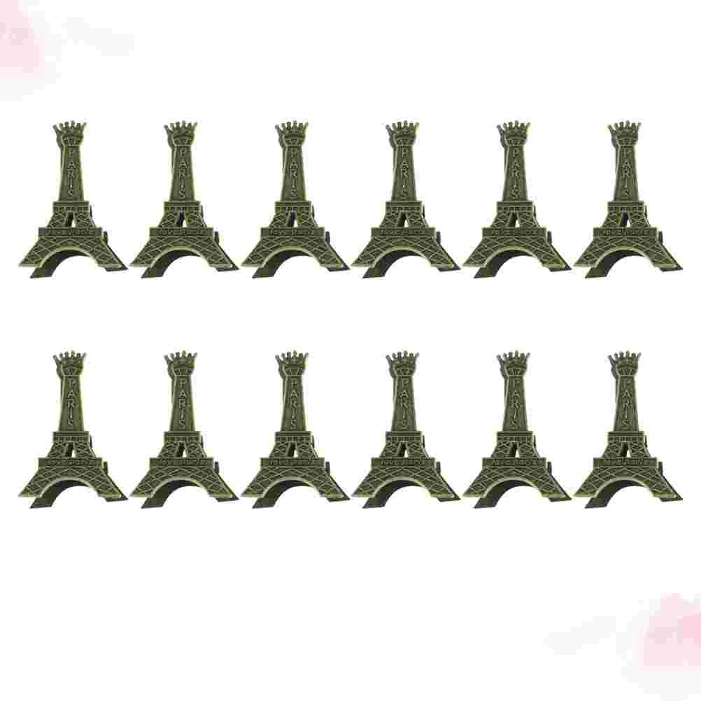 12 Pcs Eiffel Tower Clip Photo Memo Holder Business Wedding Ceremony Decorations Paper Folder Table Number Metal