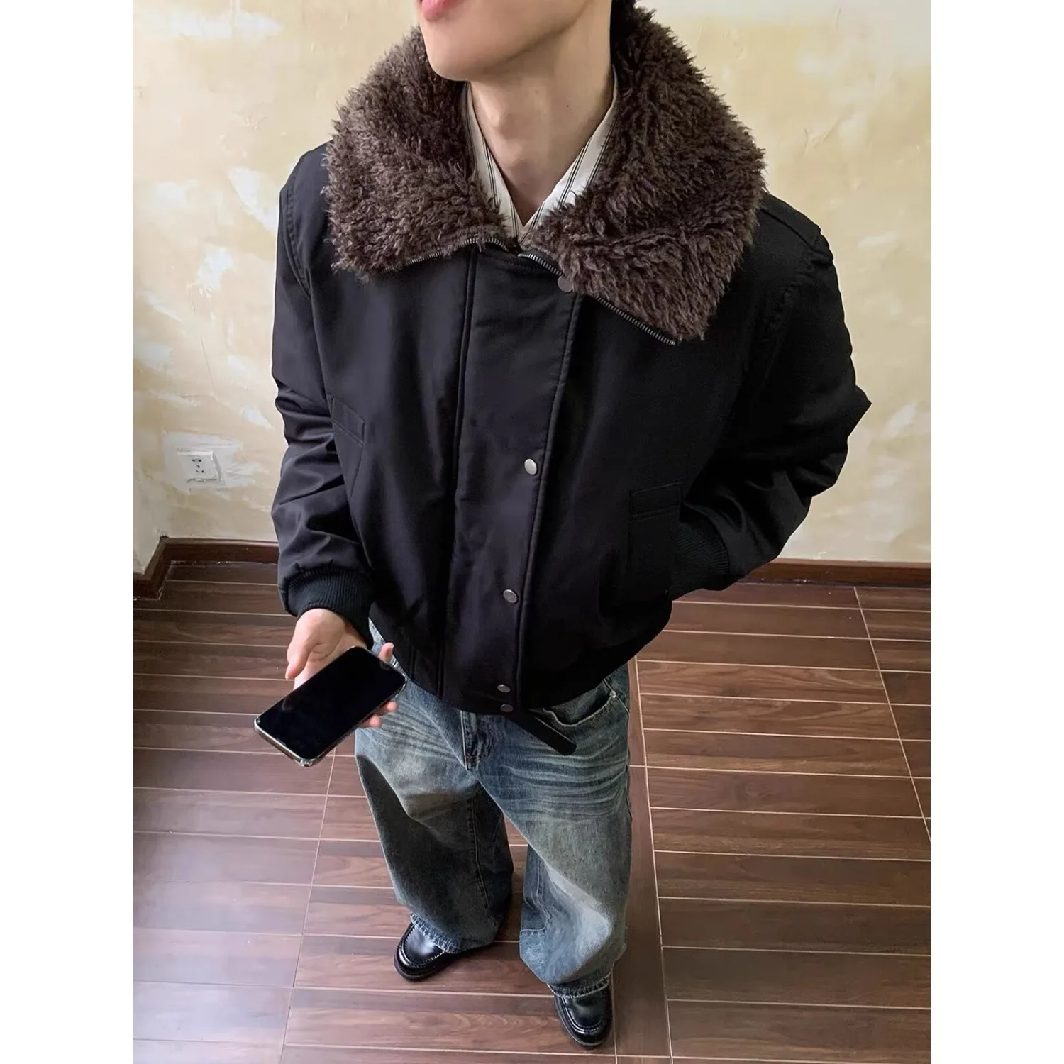 

Мужская утепленная хлопковая куртка для осени и зимы, повседневная спортивная теплая куртка с длинными рукавами из полиэфирного волокна, модная брендовая верхняя одежда