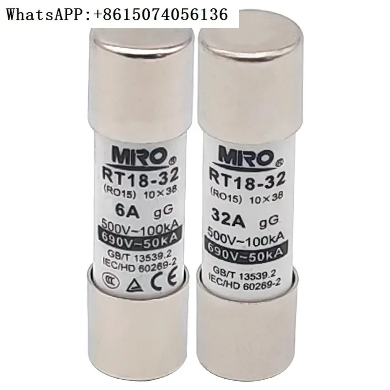 MRO RT18-32/R015/10 * 38mm ceramic fuse tube 500V/690VgG0.5A1A-32A（40PCS)