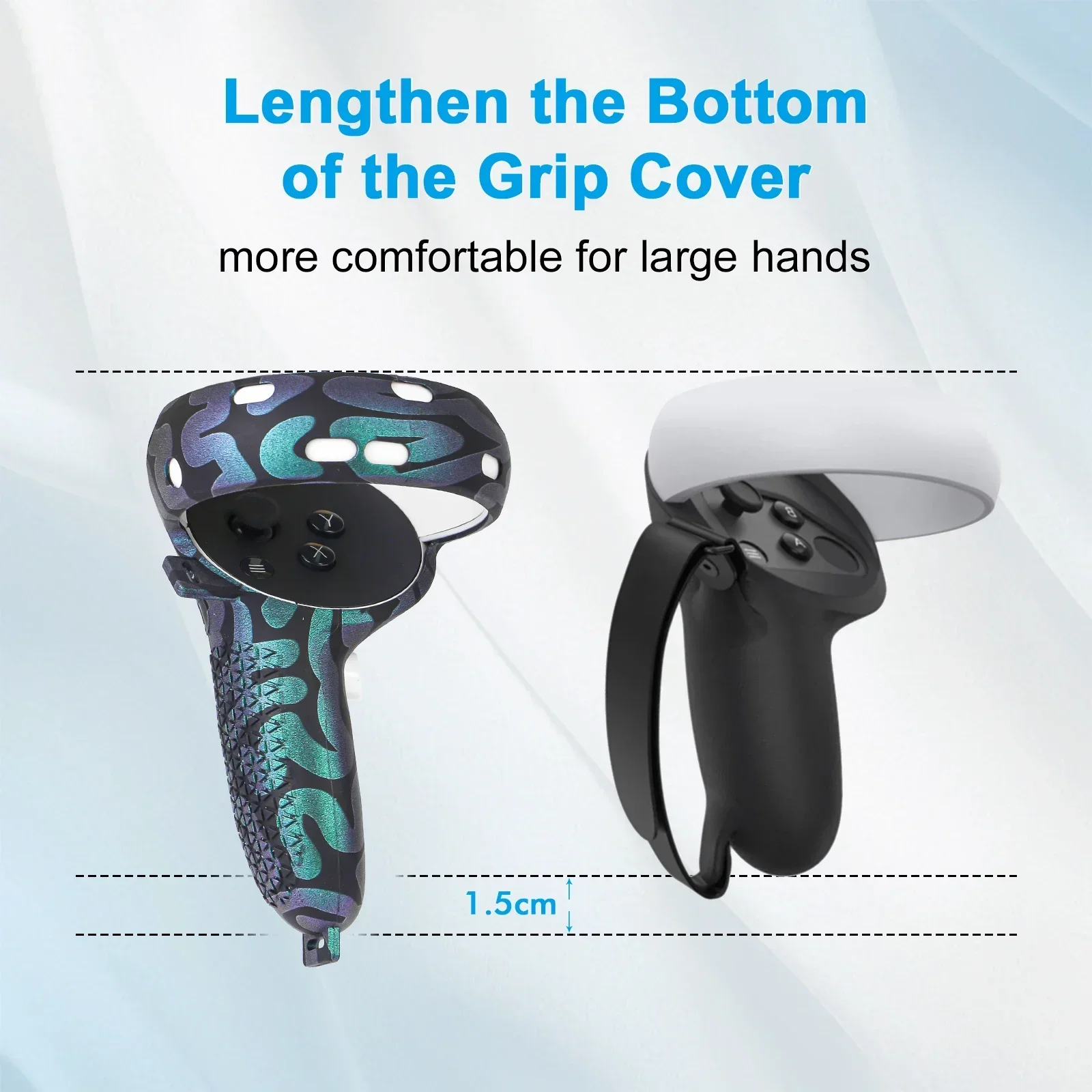 نظارات الواقع الافتراضي ثلاثية الأبعاد VR تدعم الواقع الافتراضي 360 درجة ° بانوراما شاشة كبيرة Bluelight لمجموعة غطاء سيليكون Oculus Quest 2