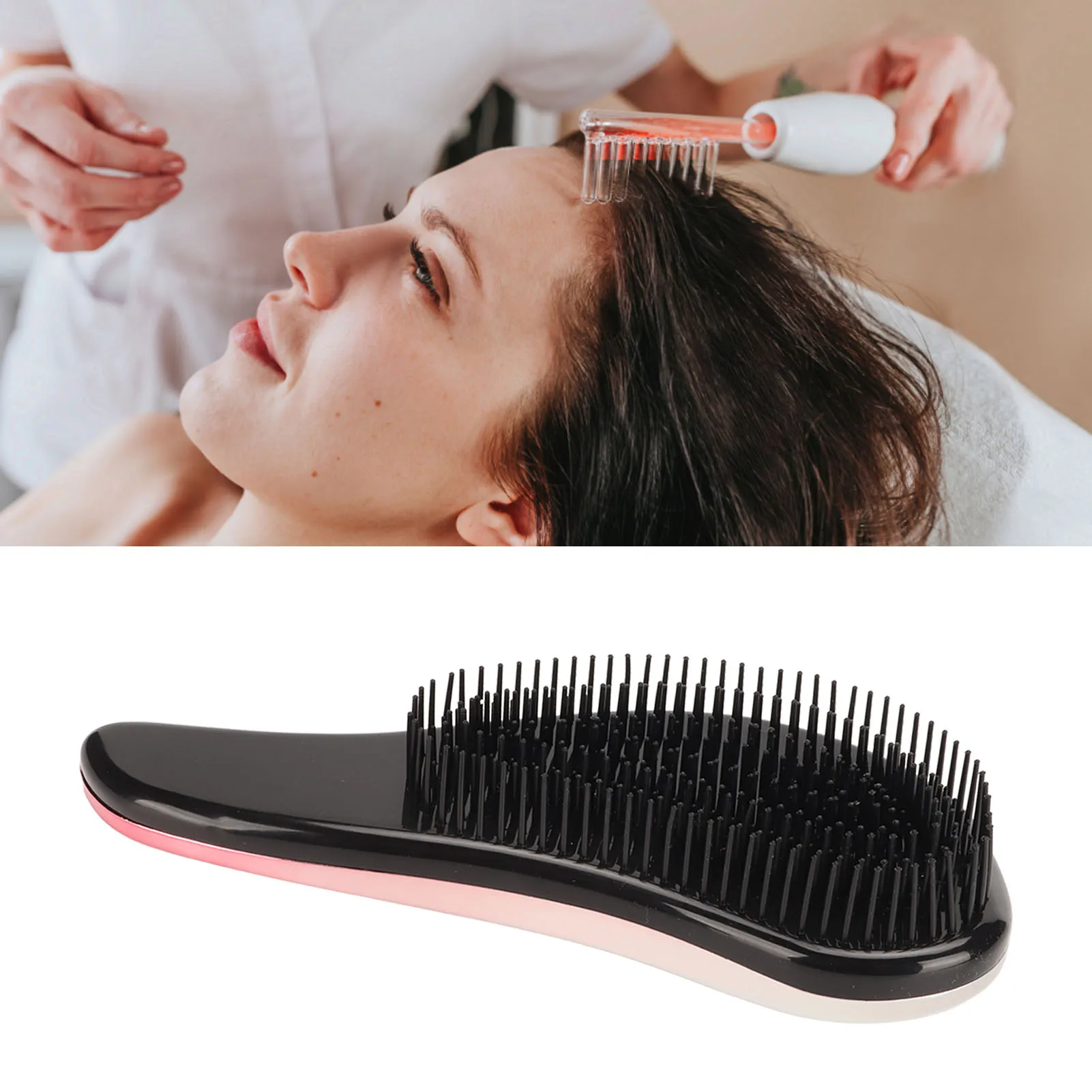

Detangling Hair Brush Massaging Detangler Brush for Curly Straight Hair Pink White Gradient