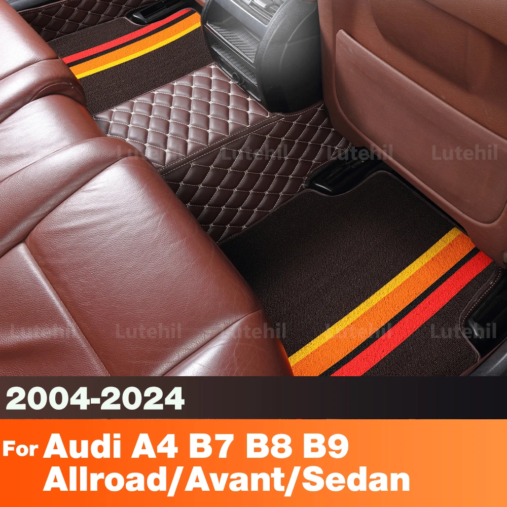 

For Audi A4 B7 B8 B9 Allroad/Avant/Sedan 2004-2024 Custom Car Floor Mats Automobile Carpet Cover Interior Accessories 2023 2022