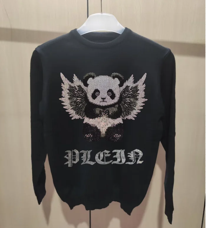 남자 디자이너 라인스톤 풀오버 스웨터 드롭 배송 탑 남성 선물 2025