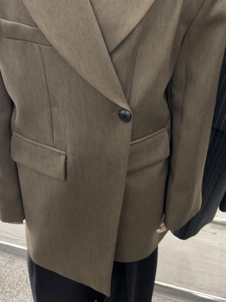 KWTX 2025 Giacca da donna allentata con bottoni asimmetrici di inizio autunno-Cappotto da cena alla moda con data-Capispalla casual elegante per le signore