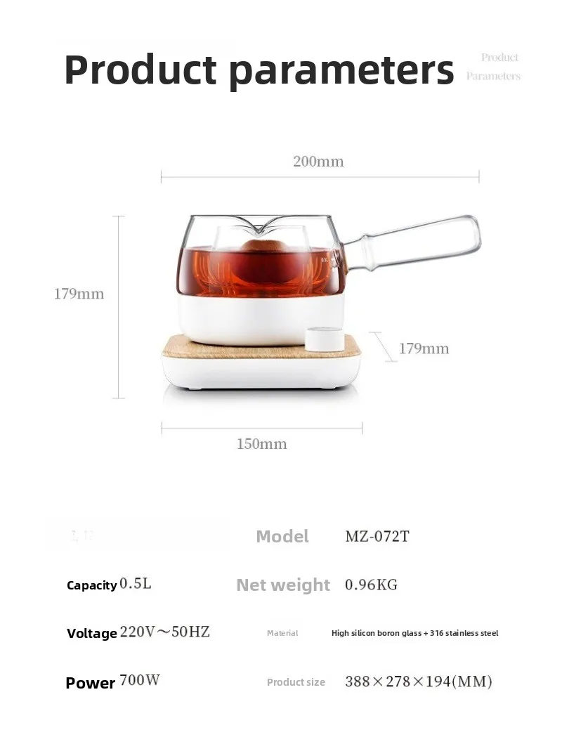 صانع الشاي، إبريق شاي صغير، وعاء صحي، إبريق شاي زهرة زجاجية، غلاية #6