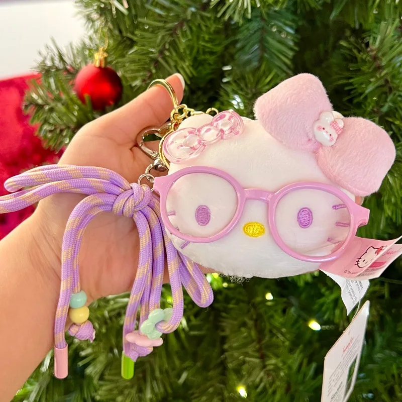 헬로키티 플러시 키체인 케이티 캣 백팩 가방 참 펜던트 핸드백 액세서리 키링 크리스마스 할로윈 선물