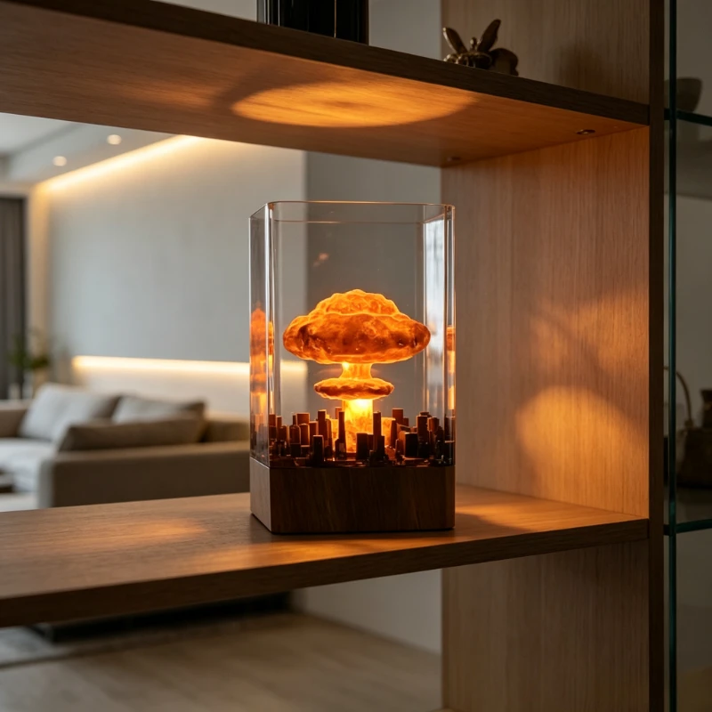 Modern Creative Mushroom Cloud Light Fixture Bedroom Beside Lamps Living Room Decoration Epoxy Resin Handicraft Led Lighting