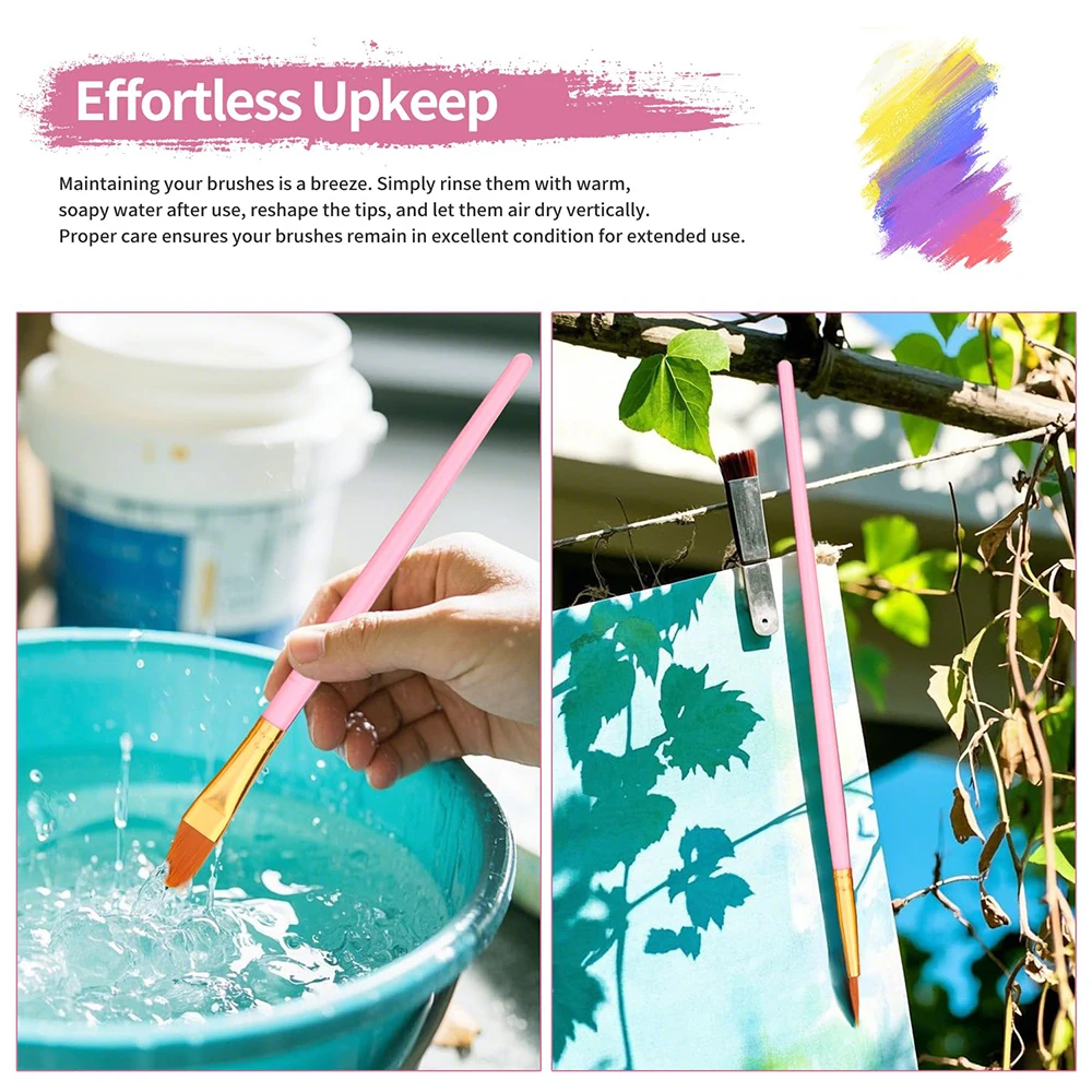 10 قطعة/المجموعة فرش الطلاء مجموعة النايلون الشعر الفنان فرش شعيرات النايلون دائم للفنانين المائية الجسم اللوحة روك والأظافر