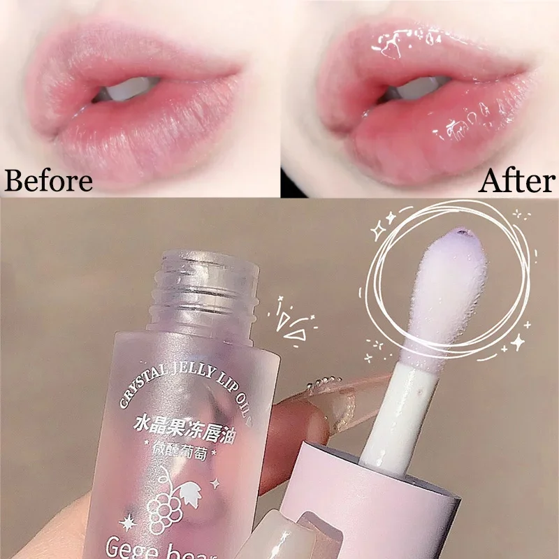 Kristall Gelee Lip Oil Hydrating Plumping Lip Mantel für Lippenstift Feuchtigkeitsspendende Anti-rissbildung Nähren Lip Plumper Serum Lippen Pflege