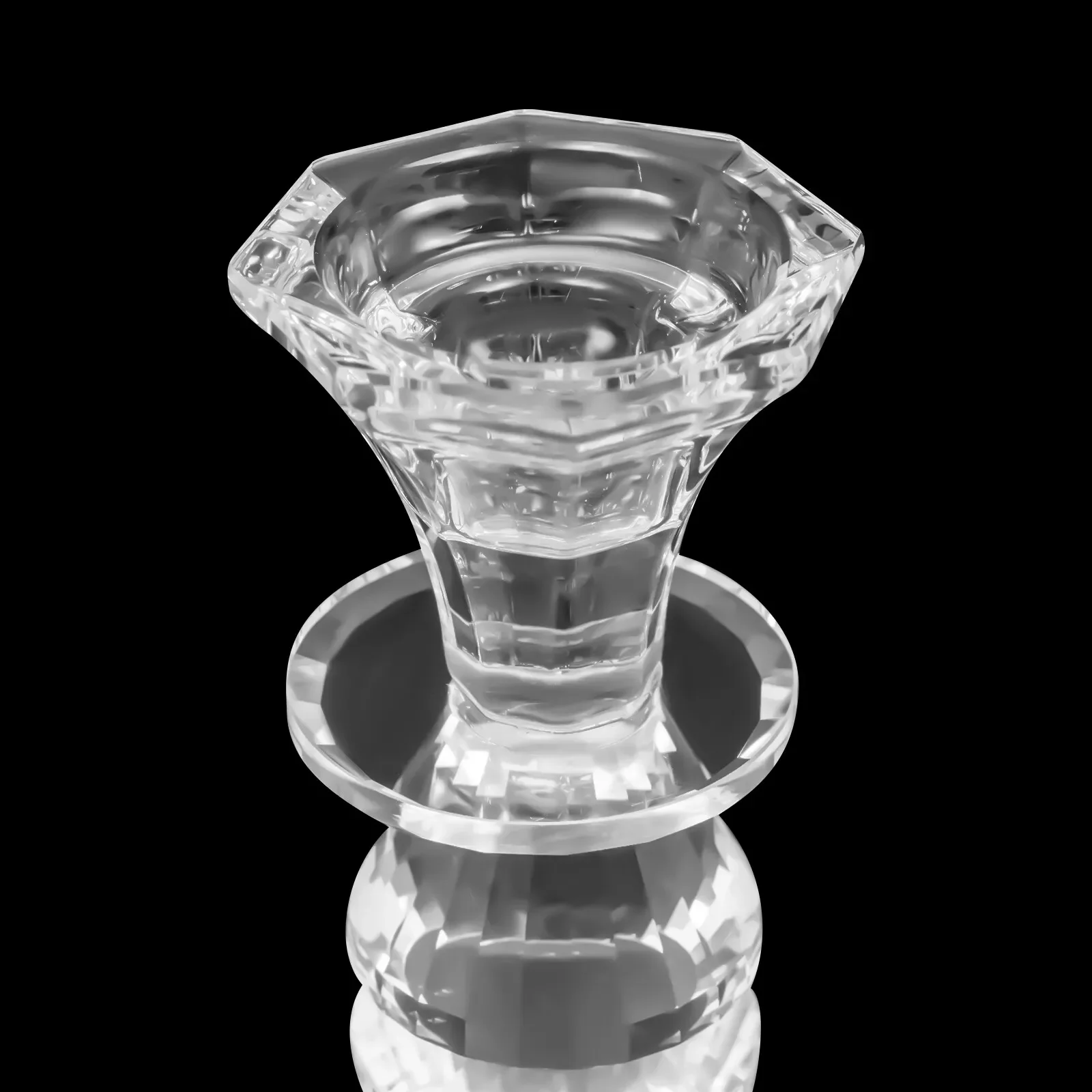 Portacandele a 3 bracci, portacandele in cristallo artificiale da 10,5 pollici, portacandele in cristallo da tavolo