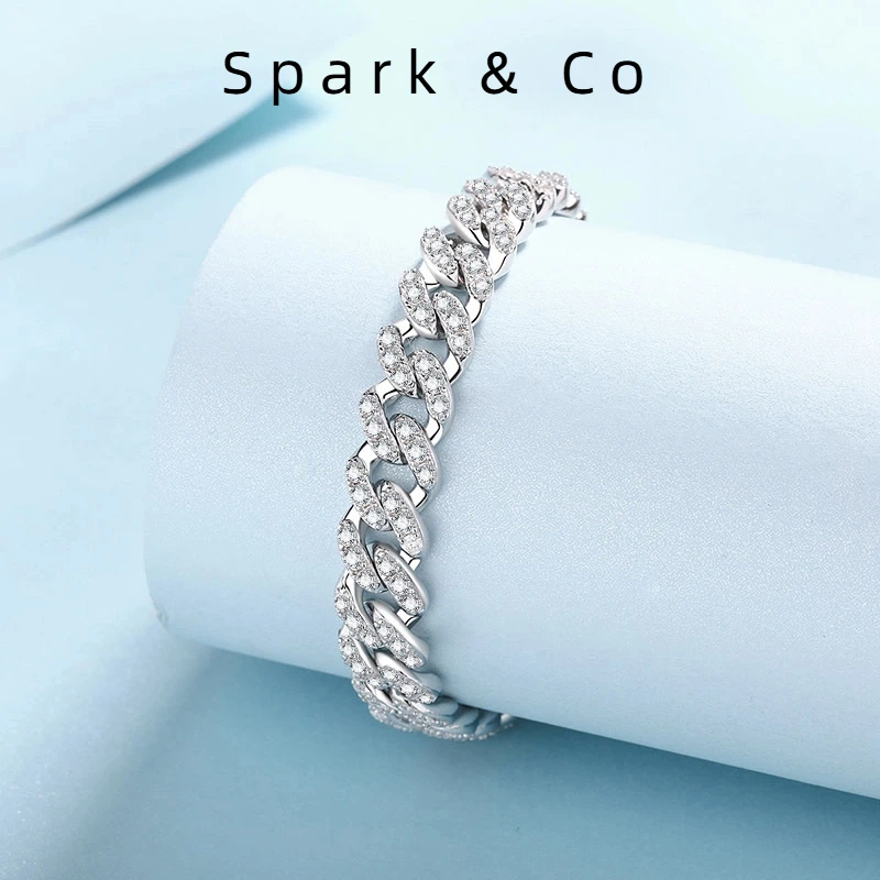 

HIP HOP Quality Platinum PT950 Bracelets for Men and Women with Moissanite Diamond D Color 4/5ct Blingbling Luxury Fine Jewelry