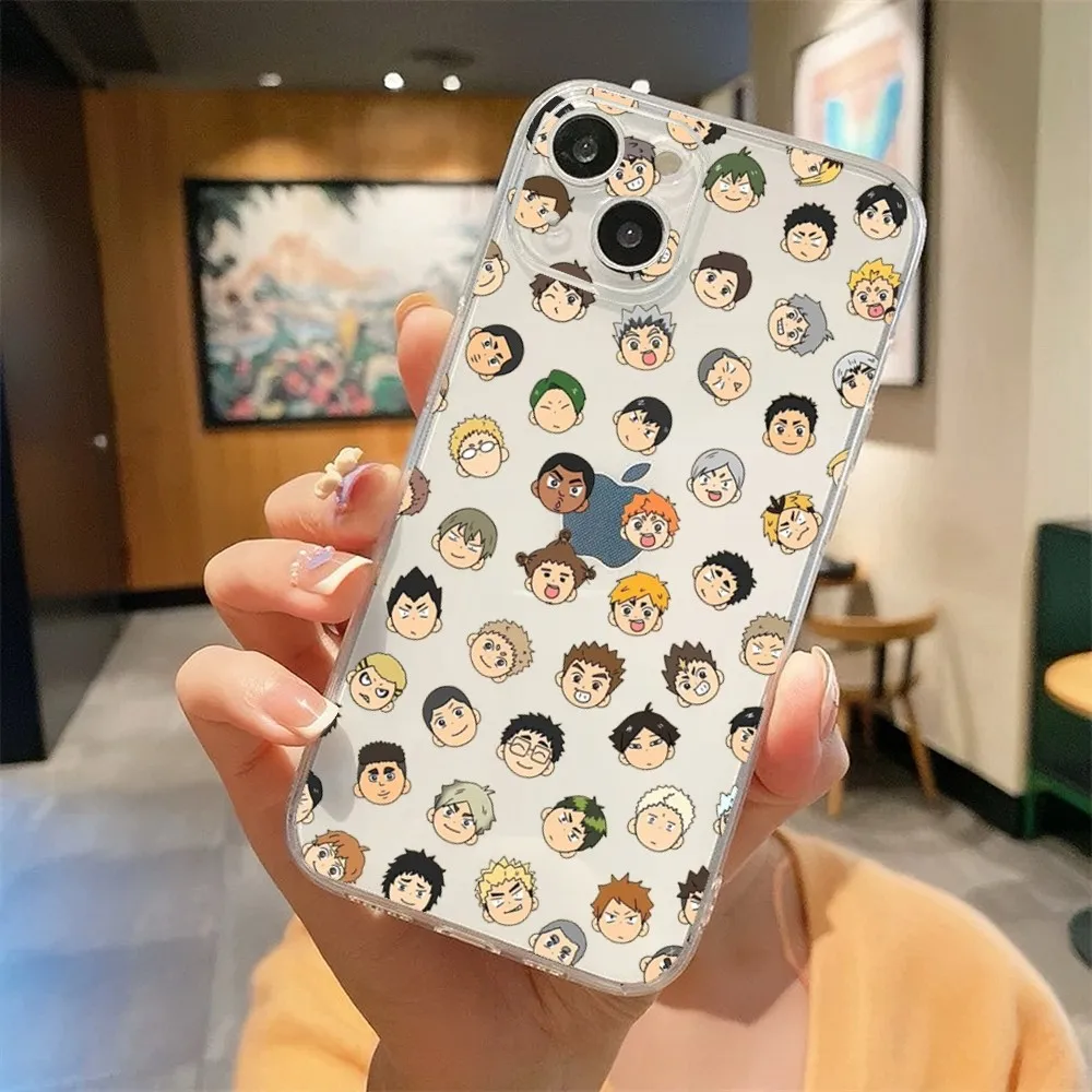 Haikyuu Cute Qq Phone Case For Iphone 15 11 13 14 Pro Max 7 8 Plus X Xr Xs Max Se2020 12mini Transparent Cover