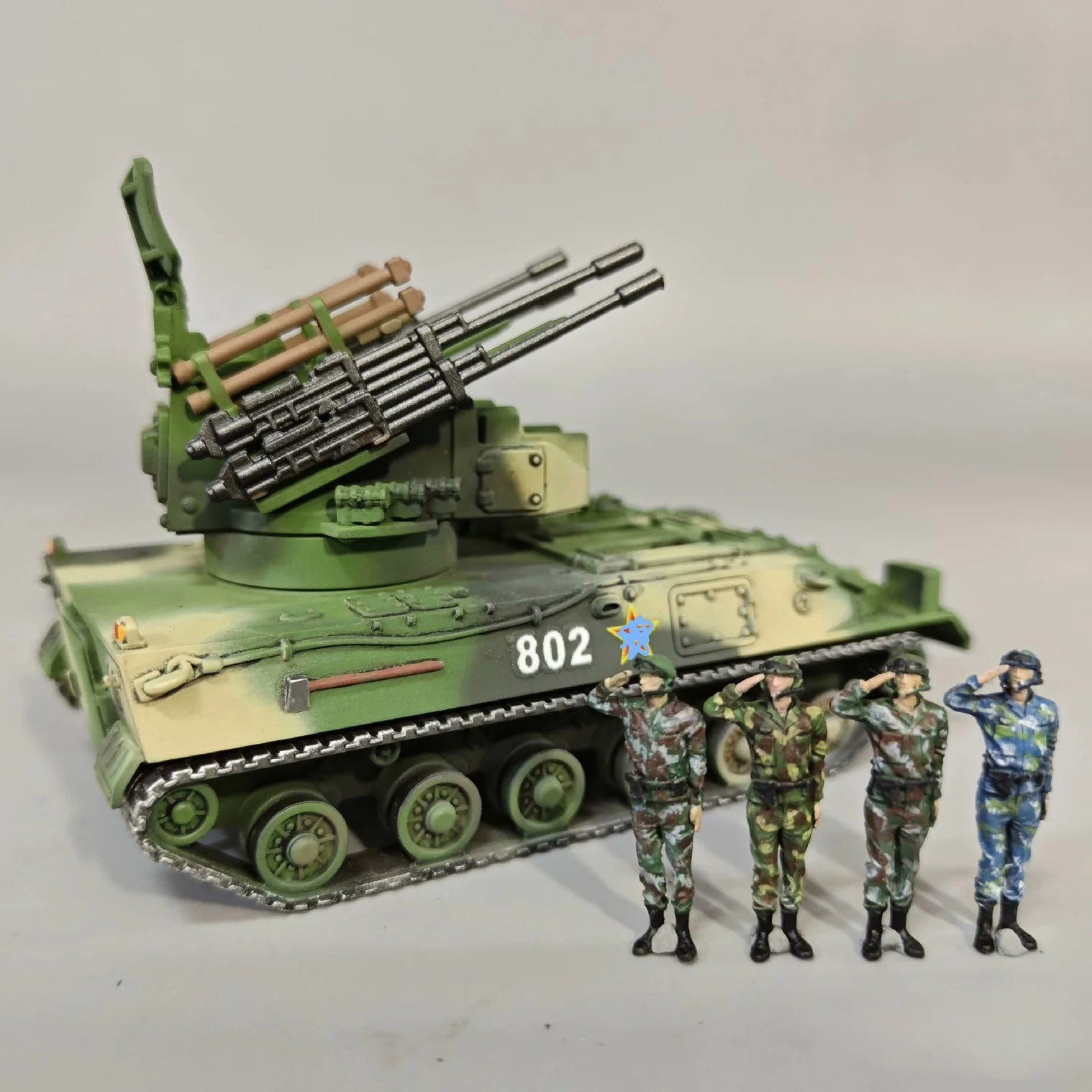 1/72 Chinese PGZ-04A self-propelled anti-aircraft  , hand-painted finished model decorative ornament, plastic material